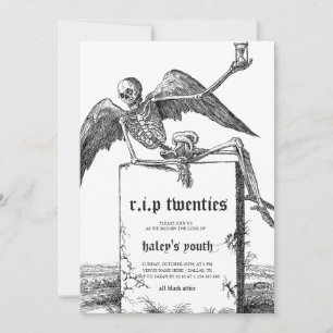 Convites Lápide RIP Vinte Vinte Anos Engraçado Aniversário 