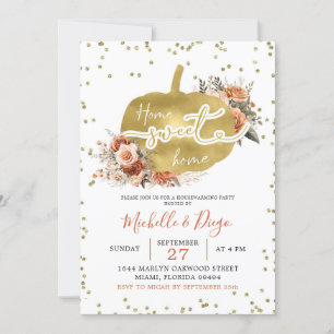 Convites Lar de Pumpkin Laranja Queimado Lar Casa Doce