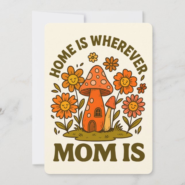 Convites Lar é Onde a Mamãe Estiver Dia das Mães (Frente)