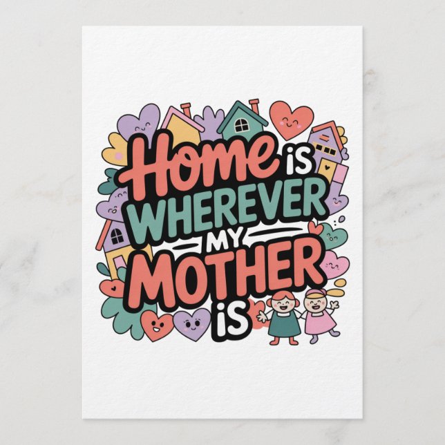 Convites Lar é Onde Minha Mãe Estiver (Frente)