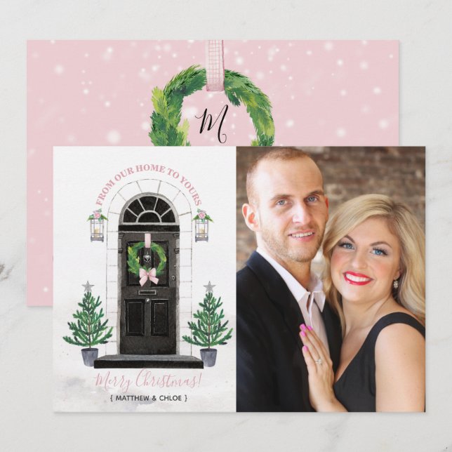 Convites Lar para as Festas Carta de Natal para Foto (Frente/Verso)