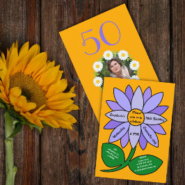 Convites Laranja 50º Aniversário Simples