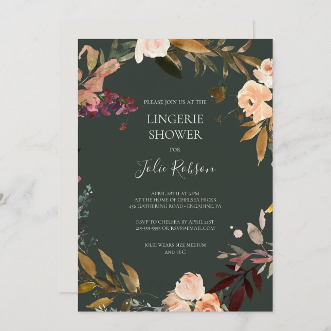 Convites Laranja Borboleta | Chá verde (Frente/Verso)