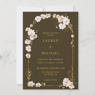 Convites Laranja Castanho Personalizado arredondado por Cas