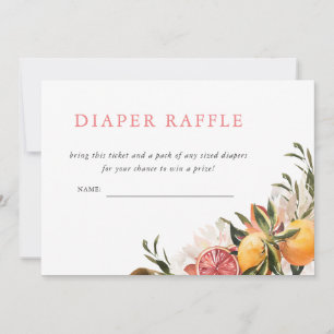 Convites Laranja Citrus Floral Botânica Fralda Raffle
