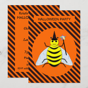 Convites Laranja de Bruxa Mágica de Feiticeira de Hallowee