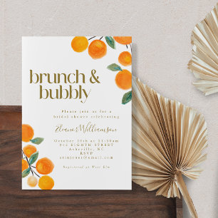 Convites Laranja Fruta Cítrica Chá de Noiva Brunch Espumant