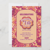 Laranja Groovy Psicodélico Anos 60 70 Floral Anive