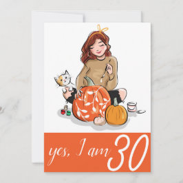 Convites Laranja Orgulhosa aniversário de 30 anos de Gato L