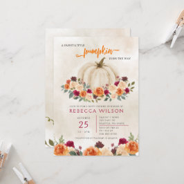 Convites Laranja Pequeno Abóbora Sexo Chá de fraldas Neutro