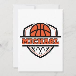 Convites Laranja Preto Legal Basquete Esportes