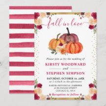 Laranja queimado e Casamento outono Floral Vermelh