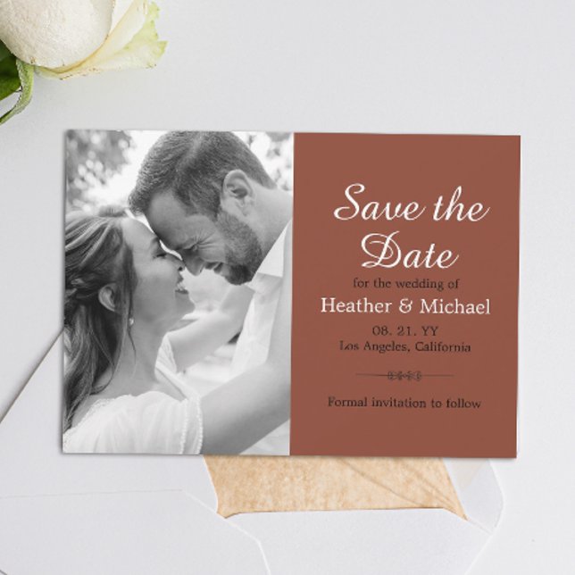 Convites Laranja Queimado Moderno Salve a Data Código QR Ca (Simplify your RSVP with our QR code save-the-date, adding an unforgettable touch to your special day)