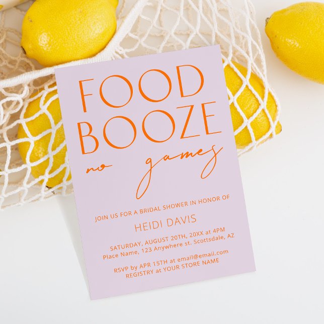 Convites Laranja Roxo e Vibrante Sem Chá de panela De Jogos (Criador carregado)