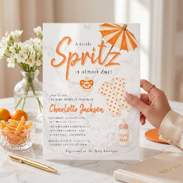 Convites Laranja Spritz Bolinhas de Bebê