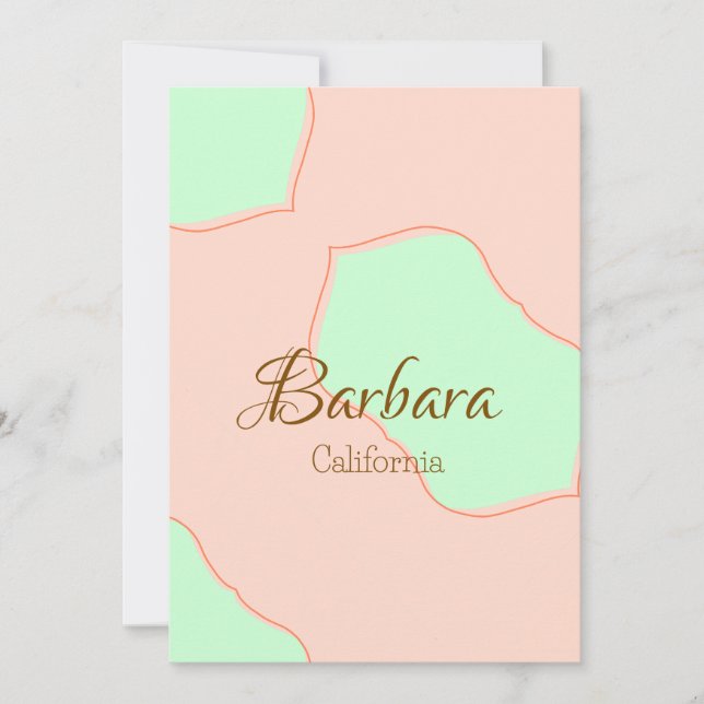 Convites Laranja verde pastel boho adicionar nome lugar rús (Frente)