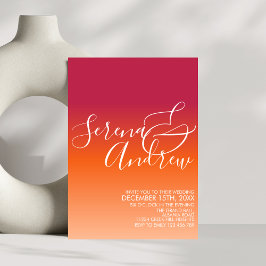 Convites Laranja Viva Magenta Moderna