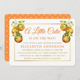 Convites Laranjas Aquáticas Pequenos Pontos Dourados de Chá