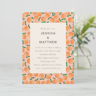 Convites Laranjas de Verão Frutas Aquarela Casamento Boho