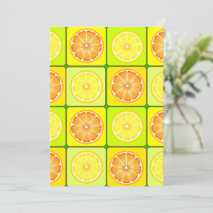 Convites Laranjas e Limões de Arte Pop Frutas Cítricas