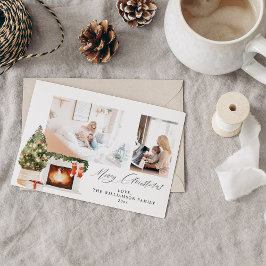 Convites Lareiras e fotografia da árvore de Natal