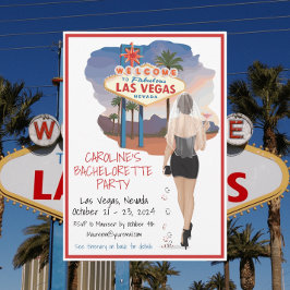 Convites Las Vegas Bachelorette Brown Hair Bride
