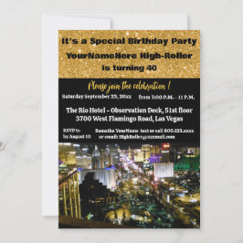 Convites Las Vegas Birthday Party 40th