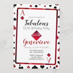 Convites Las Vegas Casino 50 e Fabuloso aniversário