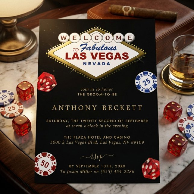Convites Las Vegas Casino Night Bachelor Party (Criador carregado)