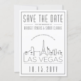 Convites Las Vegas que Wedding economias estilizados da