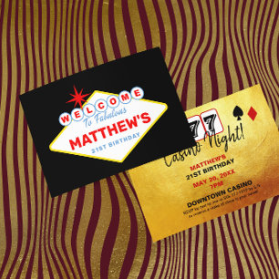 Convites Las Vegas Sinal Festa Noite do Casino