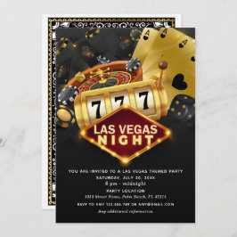 Convites Las Vegas Themed Party Black Dourado