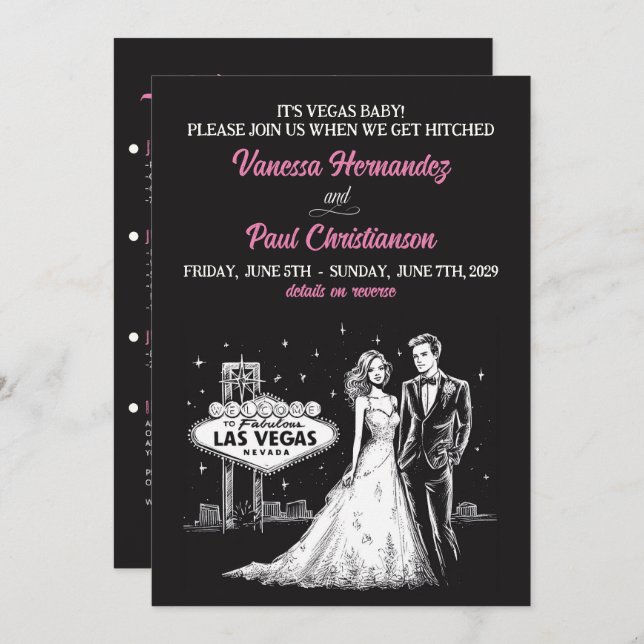 Convites Las Vegas Wedding (Frente/Verso)