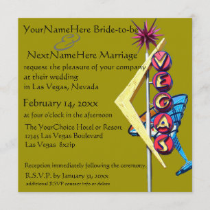 Convites Las Vegas Wedding and Reception Olive Green