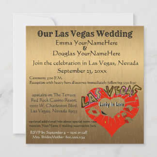 Convites Las Vegas Wedding Gold