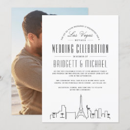Convites Las Vegas Wedding | Skyline Moderno Deco