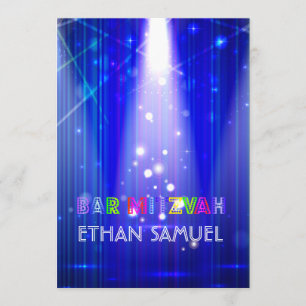 Convites Laser PixDezines /neon luzes bar mitzvah