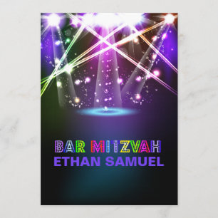 Convites Laser PixDezines /neon luzes bar mitzvah