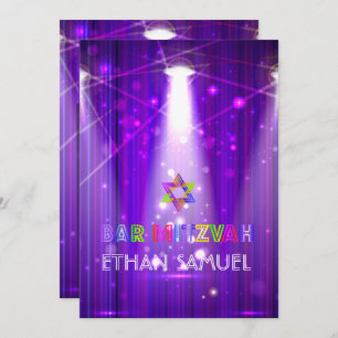 Convites Laser PixDezines /neon luzes bar mitzvah