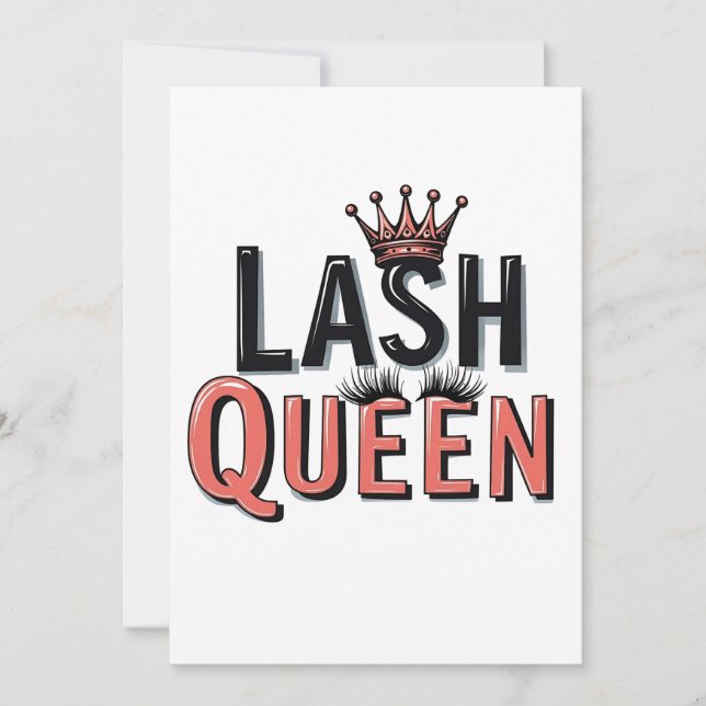 Convites Lash Queen Engraçado Olhos Aparência (Frente)