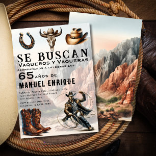 Convites Lasso Vaquero, cowboy ocidental espanhol 65º anive