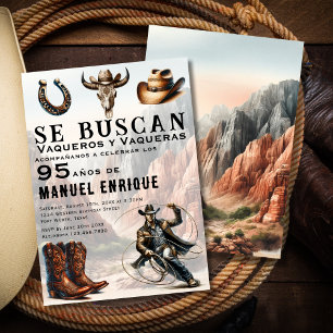 Convites Lasso Vaquero Espanhol Ocidental Cowboy 95º Aniver