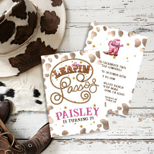 Convites Lassos Wild West Pink Cowgirl com Boots