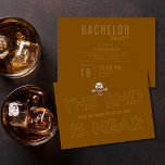 Convites Last Barrel Before the Bride Bachelor Party<br><div class="desc">Warn the crew—the vows are coming. This bold Last Barrel Before the Bride Bachelor Party Invitation featuring the phrase “The End Is Near” sets the tone for an unforgettable night of whiskey, cigars, and brotherhood before the big day. Designed for grooms who like their celebrations strong, smoky, and unforgettable, this...</div>