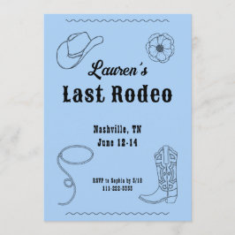 Convites Last Rodeo Cowgirl Western Bachelorette Invitation