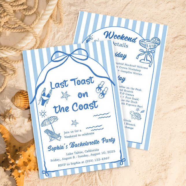 Convites Last Toast On The Coast Bachelorette Weekend  (Criador carregado)