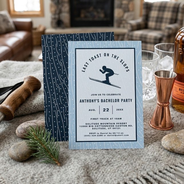 Convites Last Toast on the Slopes Skiing Bachelor Party (Criador carregado)