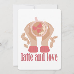 Convites Latão e xícara de amor, mãos e café, citação de ca