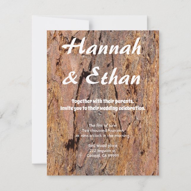 Convites Latido de Árvore Redwood (Frente)