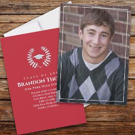 Convites Laureado com Foto Clássica de Graduação - Laurel R